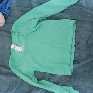Anthropologie Seafoam green layering top